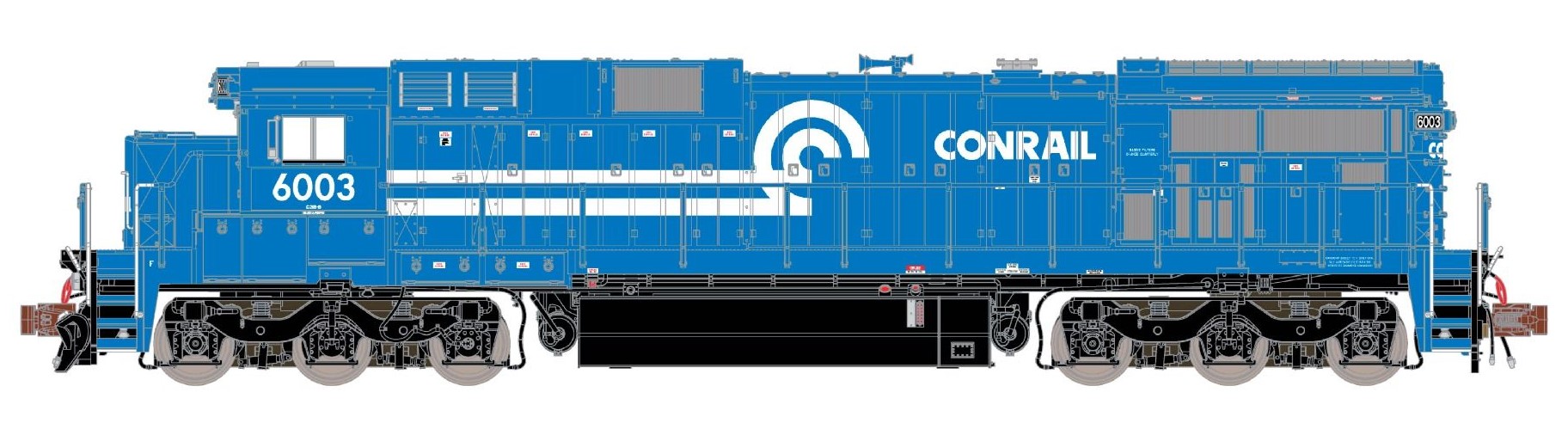 ScaleTrains Rivet Counter N SXT39182 DCC Ready GE C39-8 Locomotive Phase III Conrail w/Ditch Lights CR #6003