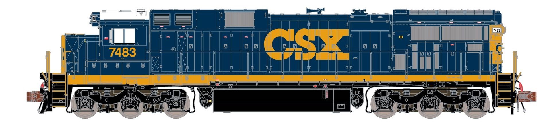 ScaleTrains Rivet Counter N SXT39187 DCC/ESU Loksound 5 Equipped GE C39-8 Locomotive Phase III CSX 'YN3' CSX #7482