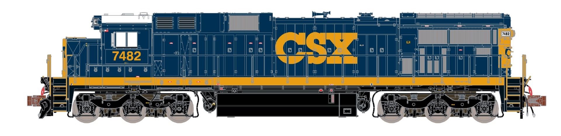 ScaleTrains Rivet Counter N SXT39187 DCC/ESU Loksound 5 Equipped GE C39-8 Locomotive Phase III CSX 'YN3' CSX #7482