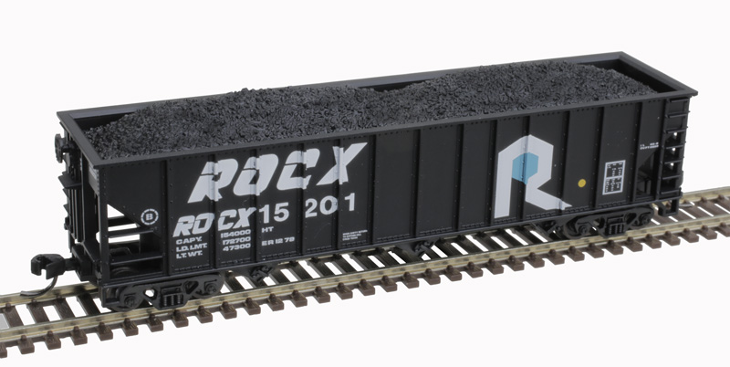 Atlas Trainman N 50005854 90-Ton 3-Bay Hopper with Load Rock Island ROCX #15201