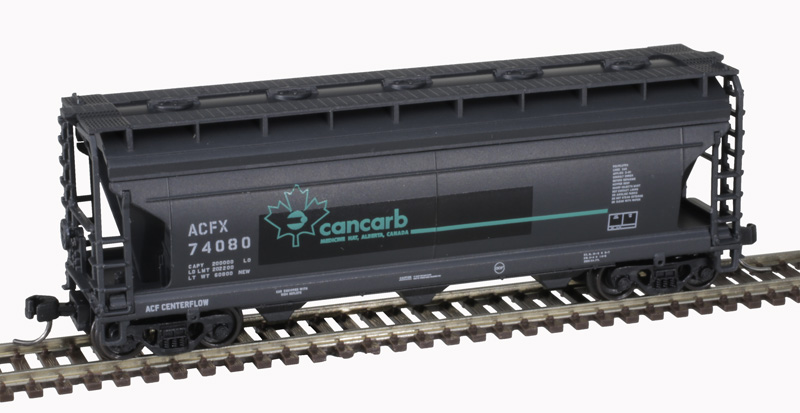 Atlas Trainman N 50006108 ACF 3560 Center-Flow Covered Hopper Cancarb ACFX #74072