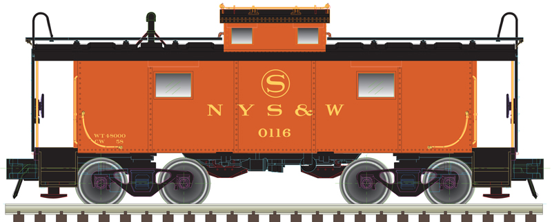 Atlas Master HO 20007016 NE-6 Caboose New York, Susquehanna & Western NYS&W #116