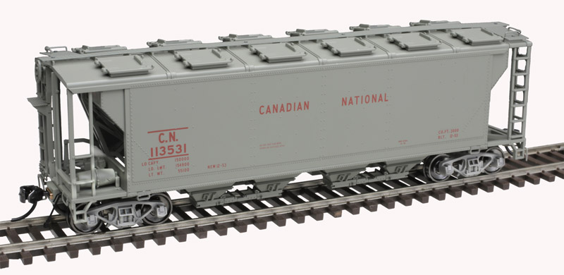 Atlas Master HO 20007153 Slab-Side Covered Hopper Canadian National CN #113404