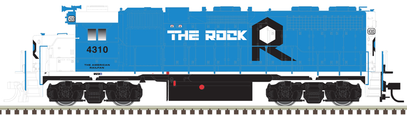 Atlas Master Silver Series HO 10004064 DCC Ready EMD GP38 Diesel Locomotive w/Ditch Lights Rock Island Rail ROCK #4373