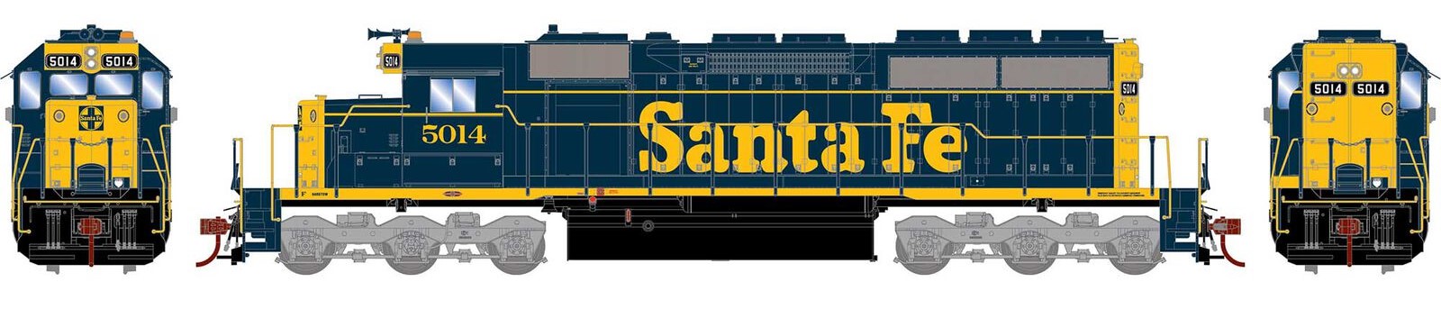 Athearn HO ATH87325 DCC/Tsunami 2 Sound Equipped EMD SD40 Locomotive Santa Fe ATSF #5014