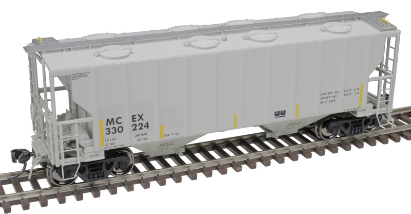 Atlas Master Plus HO 20007119 Portec 3000 2-Bay Covered Hopper Midwest Railcar MCEX #330241