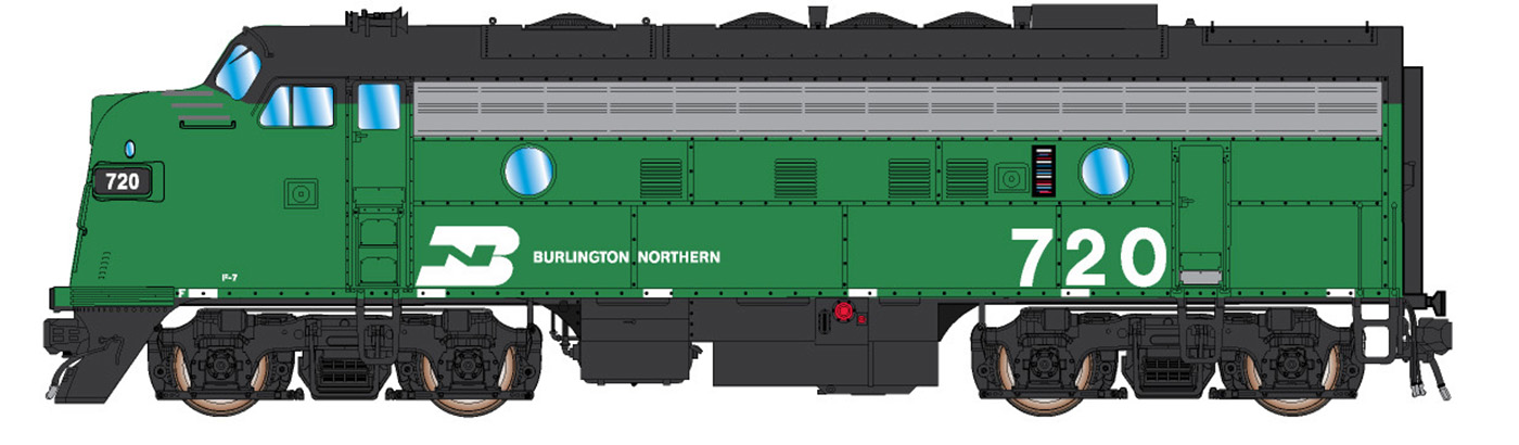 Intermountain N 69277-05 DCC Ready EMD F7A Locomotive Burlington Northern BN #720