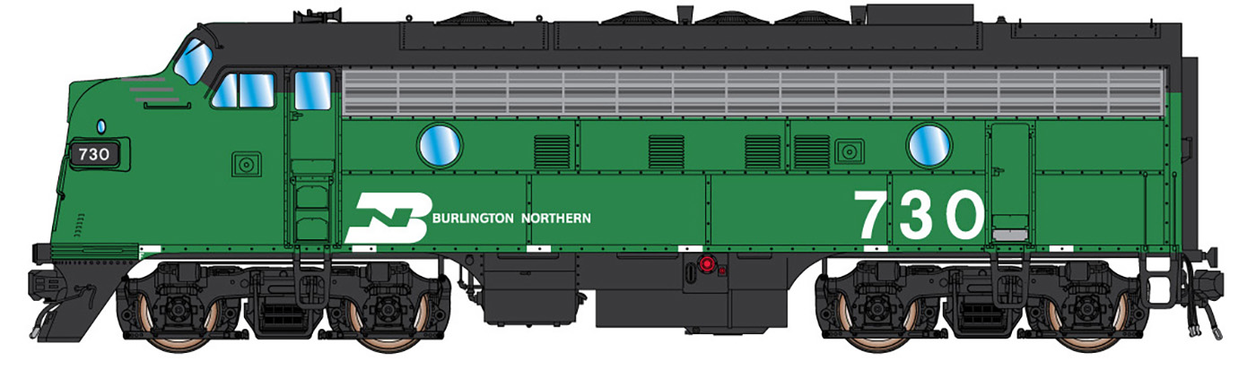 Intermountain N 69277-06 DCC Ready EMD F7A Locomotive Burlington Northern BN #730