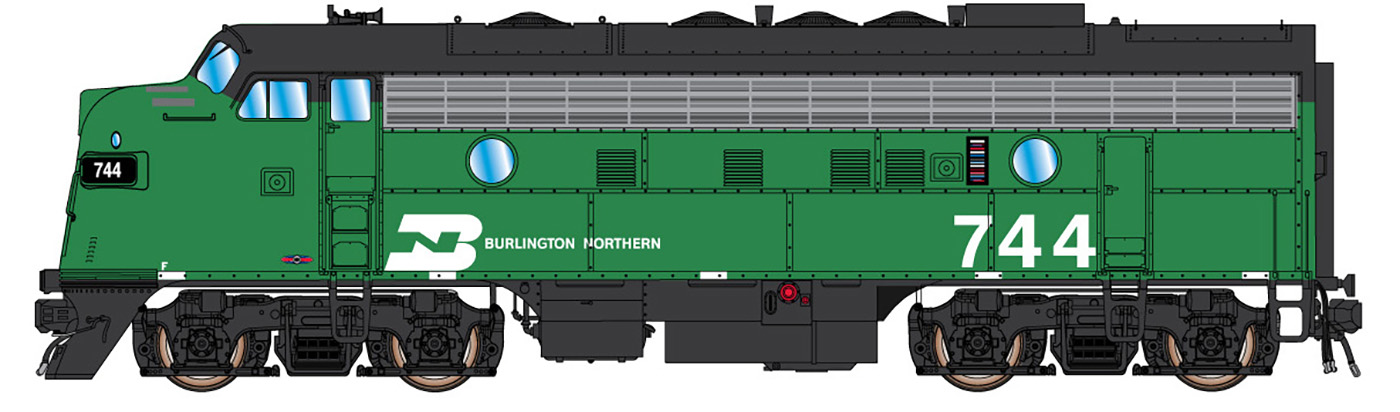 Intermountain N 69277-07 DCC Ready EMD F7A Locomotive Burlington Northern BN #744