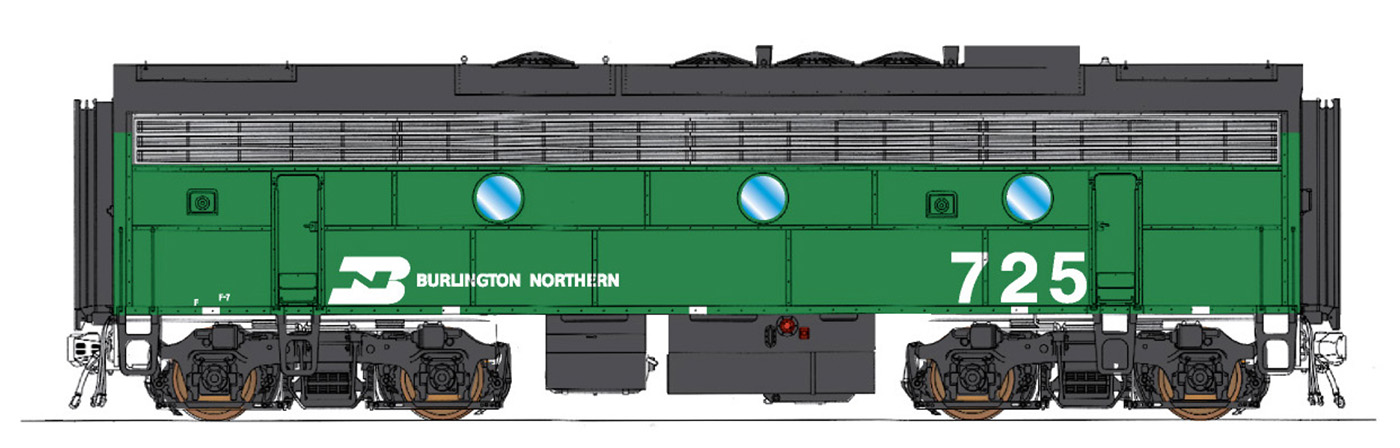 Intermountain N 69777-06 DCC Ready EMD F7B Locomotive Burlington Northern BN #735
