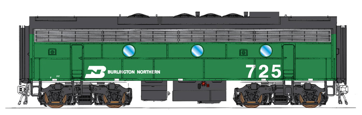 Intermountain N 69777-07 DCC Ready EMD F7B Locomotive Burlington Northern BN #741