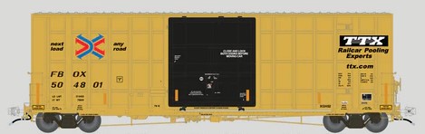 Aurora Miniatures HO 305051 Gunderson / Greenbrier 6276 cf 50′ Plate F Boxcar TTX '2004 version' FBOX #504818