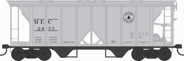 Bowser Executive Line HO 43277 70-Ton 2-Bay Covered Hopper w/Open Sides Maine Central MEC #2433