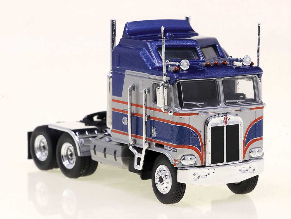 Brekina Automodelle 85741 - Kenworth K100 Aerodyne Sleeper-Cab Semi Tractor Silver, Blue, Red