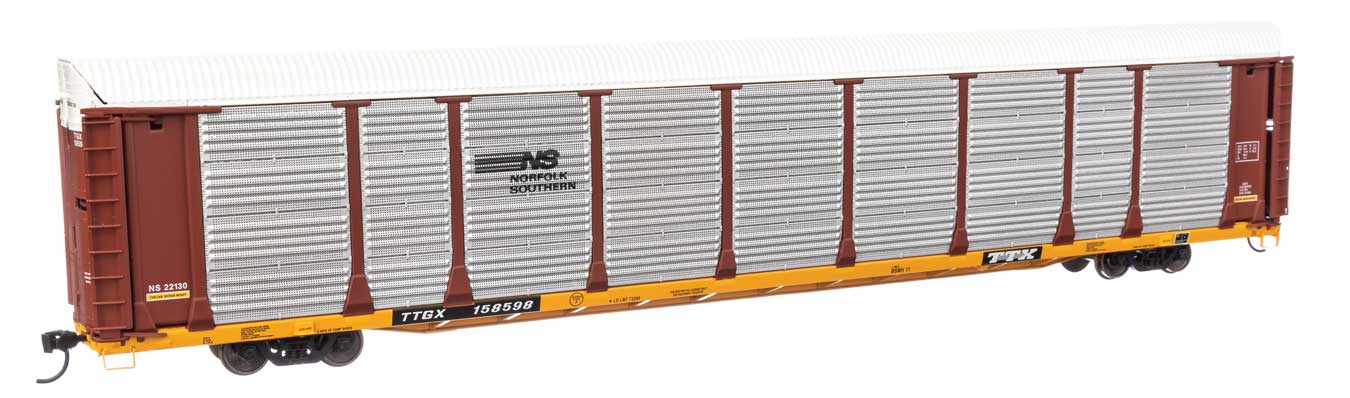 WalthersProto HO 920-101526 89' Thrall Bi-Level Auto Carrier Norfolk Southern TTGX #158598