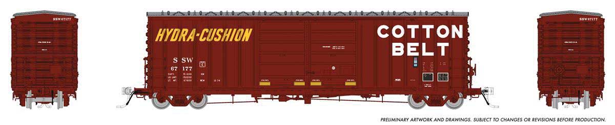 Rapido Trains Inc HO 170002A Pacific Car & Foundry PCF B70 Boxcar Cotton Belt SSW Set #2 - Single Car