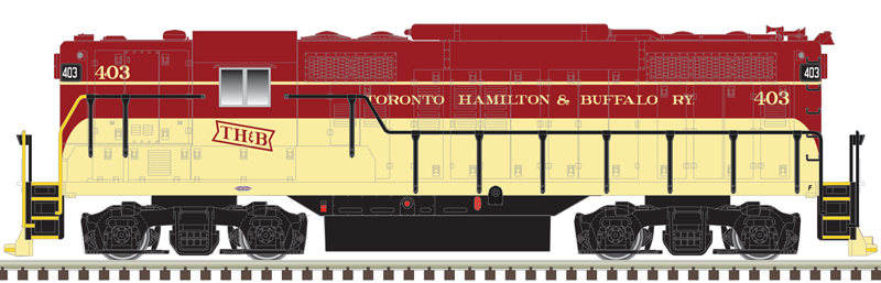 Atlas Master Gold Series N 40005372 DCC/ESU LokSound V5 Equipped EMD GP9 Locomotive w/ 'Torpedo Tubes' Toronto, Hamilton and Buffalo TH&B #402