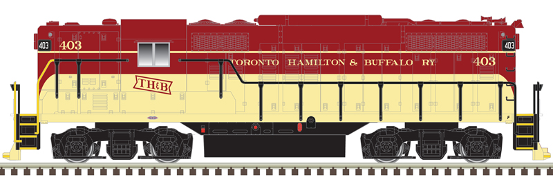 Atlas Master Gold Series N 40005373 DCC/ESU LokSound V5 Equipped EMD GP9 Locomotive w/ 'Torpedo Tubes' Toronto, Hamilton and Buffalo TH&B #403