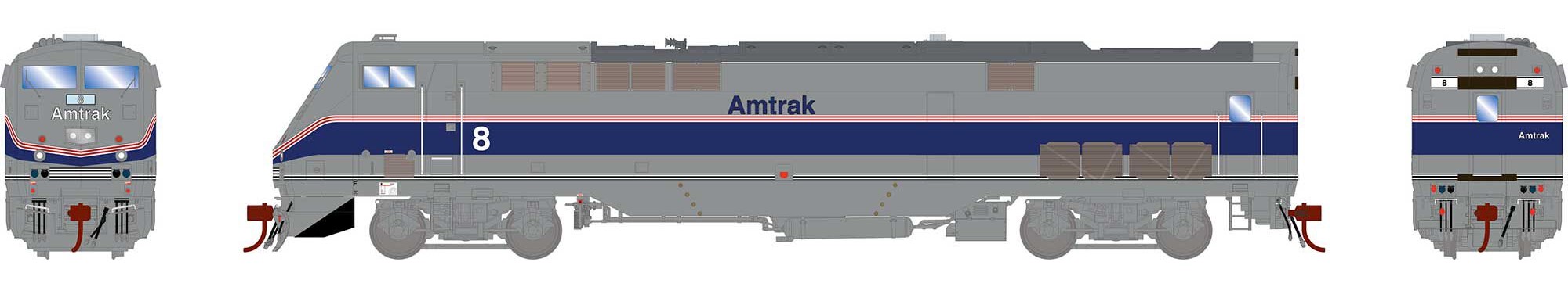 Athearn Genesis HO ATHG81234 DCC Ready GE P42DC Locomotive Amtrak 'Phase IV Scheme' #8