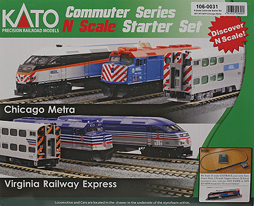 Kato N 106-0031 DCC Ready MP36PH Commuter Train Starter Set - Chicago Metra 