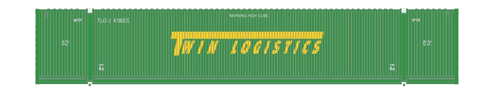 ScaleTrains Operator N SXT11656 CIMC 53' Corrugated Dry Container Twin Logistics TLGU 3-Pack