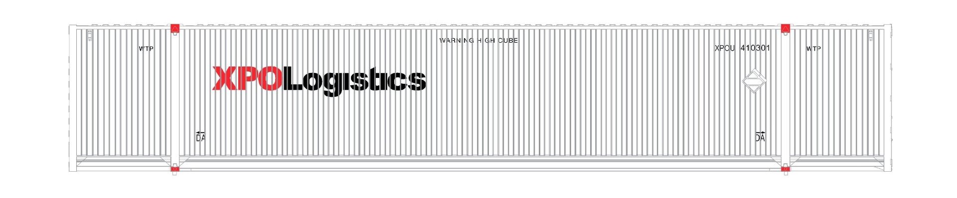 ScaleTrains Operator N SXT11664 CIMC 53' Corrugated Dry Container XPO Logistics XPOU 3-Pack