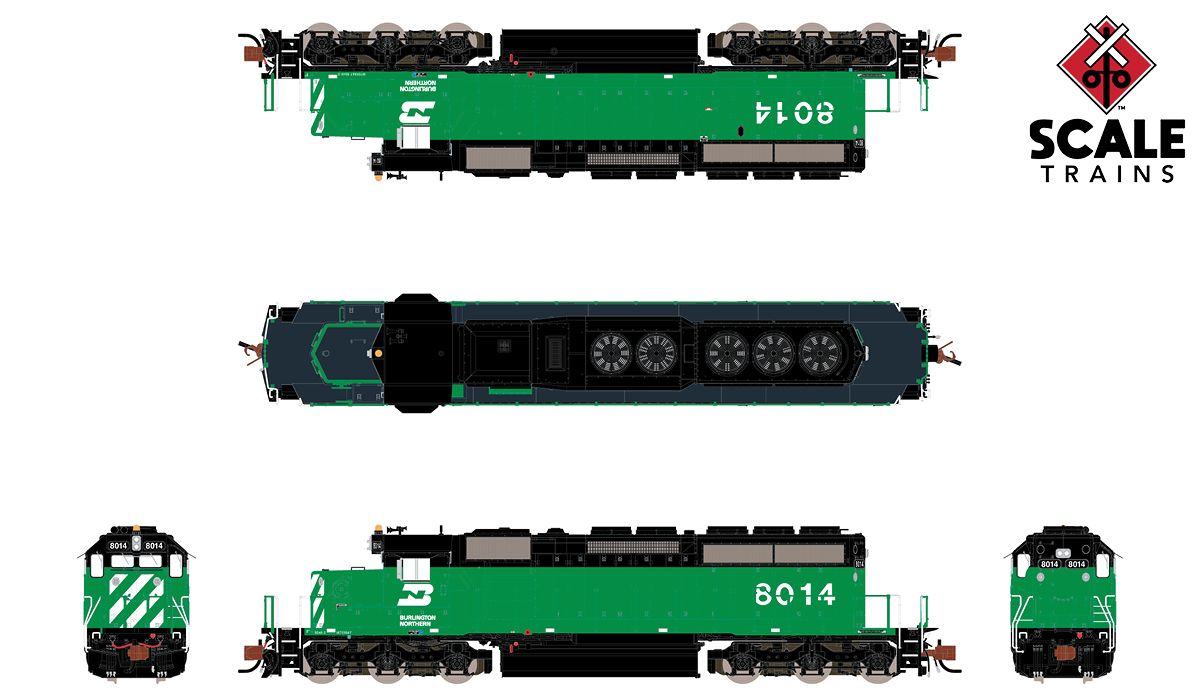 ScaleTrains Rivet Counter N SXT33784 DCC Ready EMD SD40-2 Locomotive Burlington Northern BN #7035