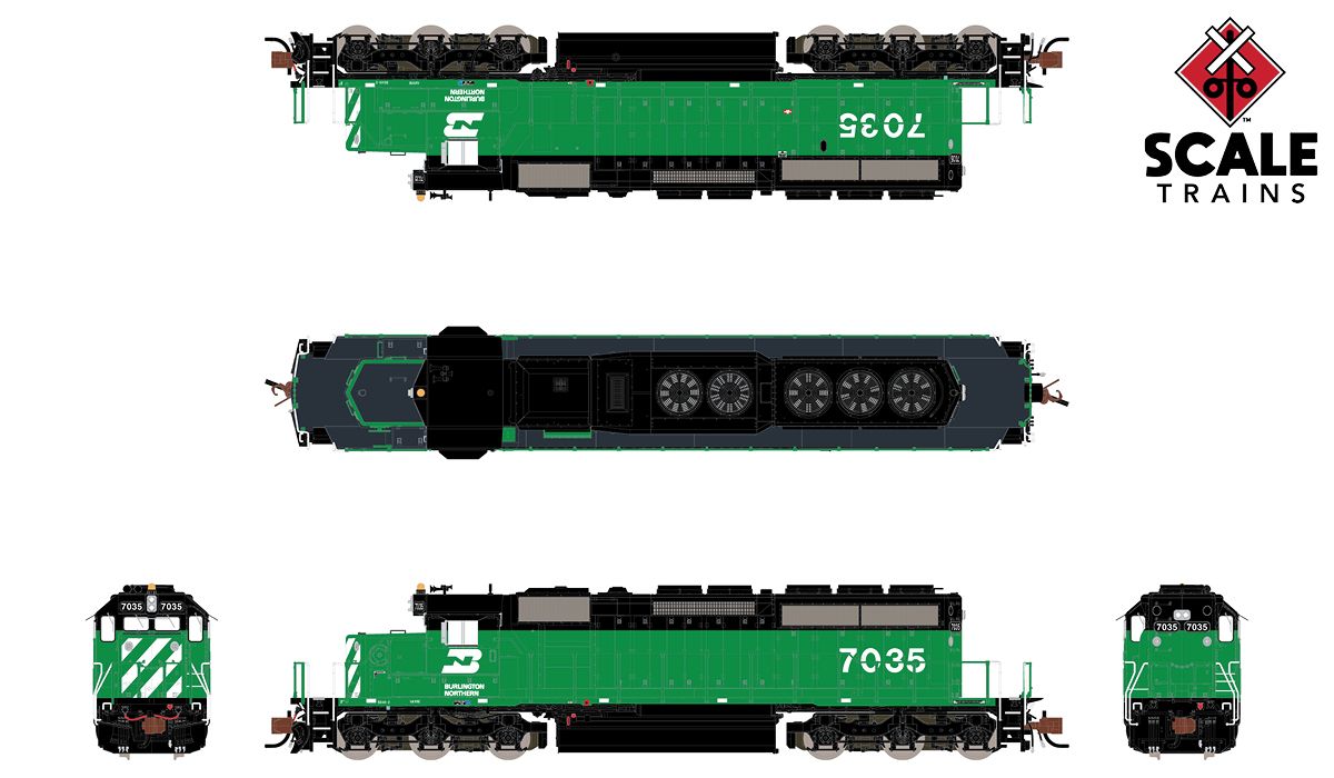 ScaleTrains Rivet Counter N SXT33785 DCC/ESU LokSound V5 Equipped EMD SD40-2 Locomotive Burlington Northern BN #7041