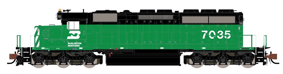 ScaleTrains Rivet Counter N SXT33788 DCC Ready EMD SD40-2 Locomotive Burlington Northern BN #7048