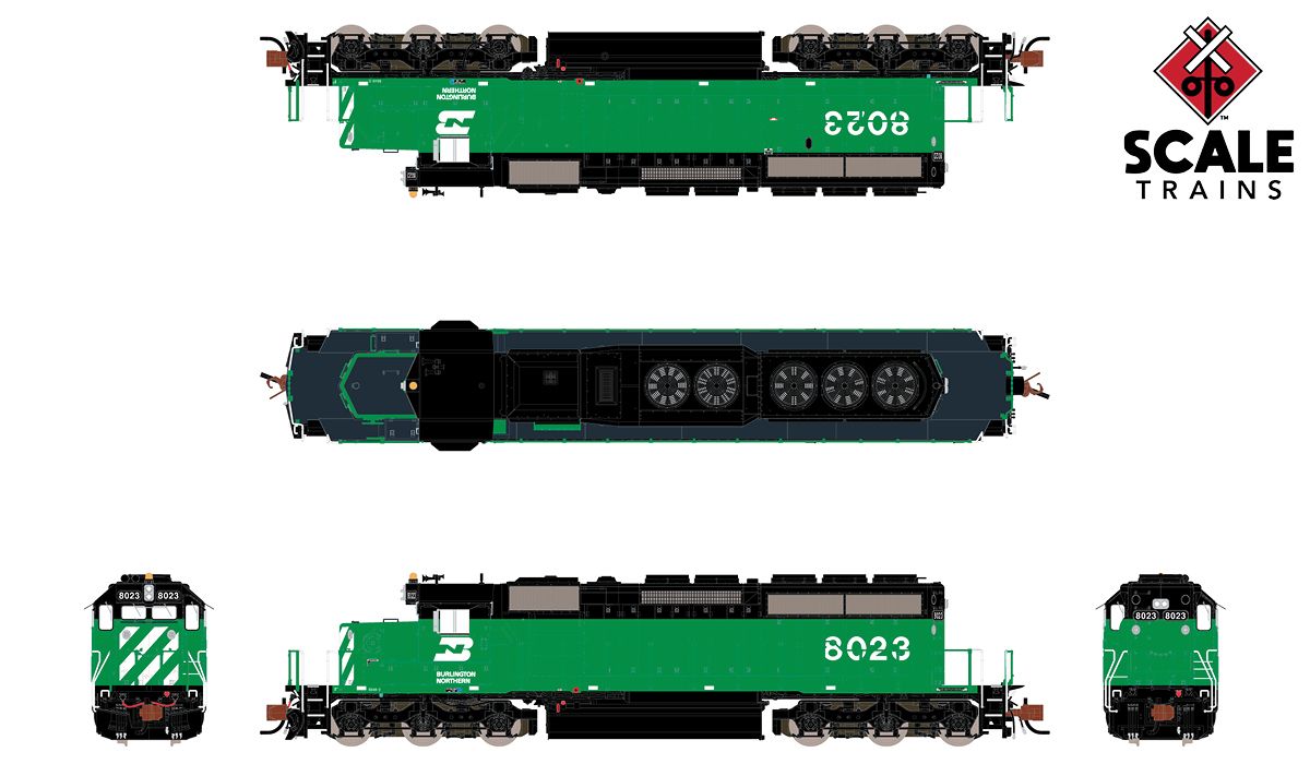ScaleTrains Rivet Counter N SXT33790 DCC Ready EMD SD40-2 Locomotive Burlington Northern BN #8014