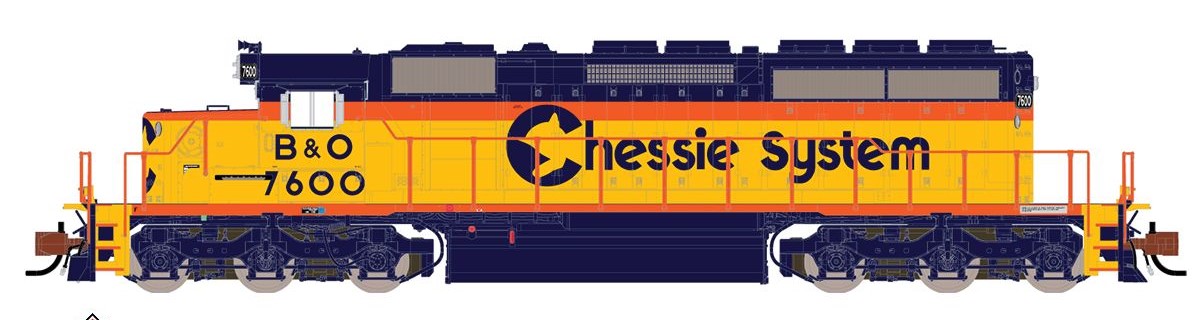 ScaleTrains Rivet Counter N SXT33796 DCC Ready EMD SD40-2 Locomotive Chessie System B&O #7600