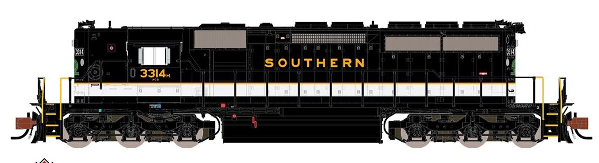 ScaleTrains Rivet Counter N SXT33813 DCC/ESU LokSound V5 Equipped EMD SD40-2 Locomotive Southern High Hood 'Dulux Lettering' SOU #3314H