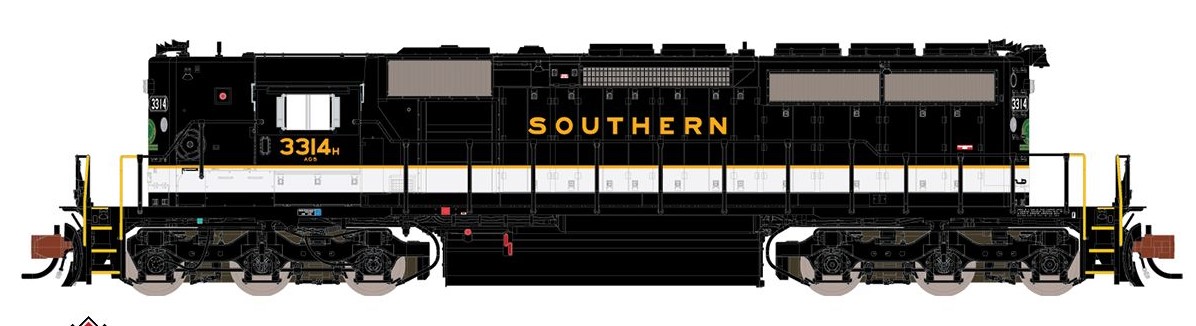 ScaleTrains Rivet Counter N SXT33816 DCC Ready EMD SD40-2 Locomotive Southern High Hood 'Dulux Lettering' SOU #3317L