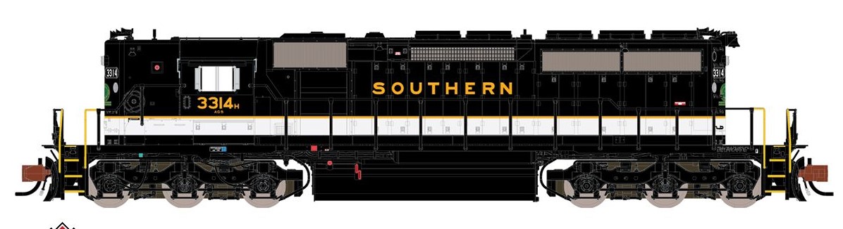 ScaleTrains Rivet Counter N SXT33817 DCC/ESU LokSound V5 Equipped EMD SD40-2 Locomotive Southern High Hood 'Dulux Lettering' SOU #3327K