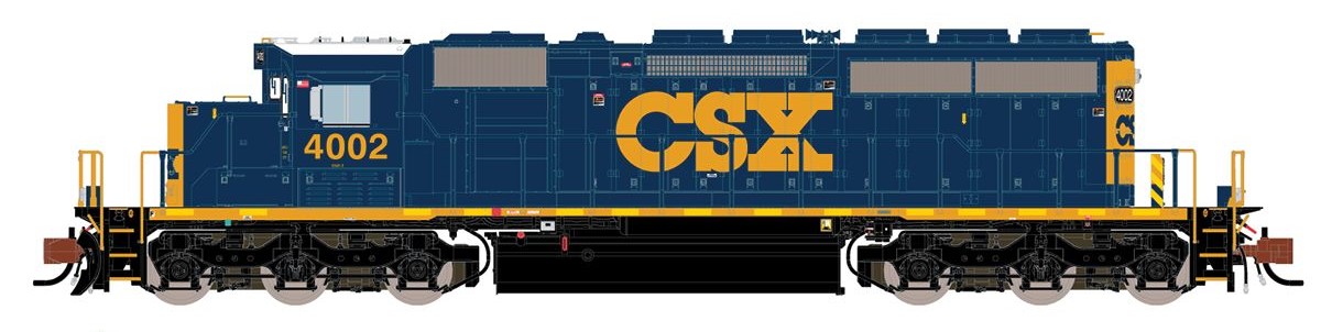ScaleTrains Rivet Counter N SXT38619 DCC/ESU LokSound V5 Equipped EMD SD40-3 Locomotive CSX 'YN3 Scheme' CSX #4002