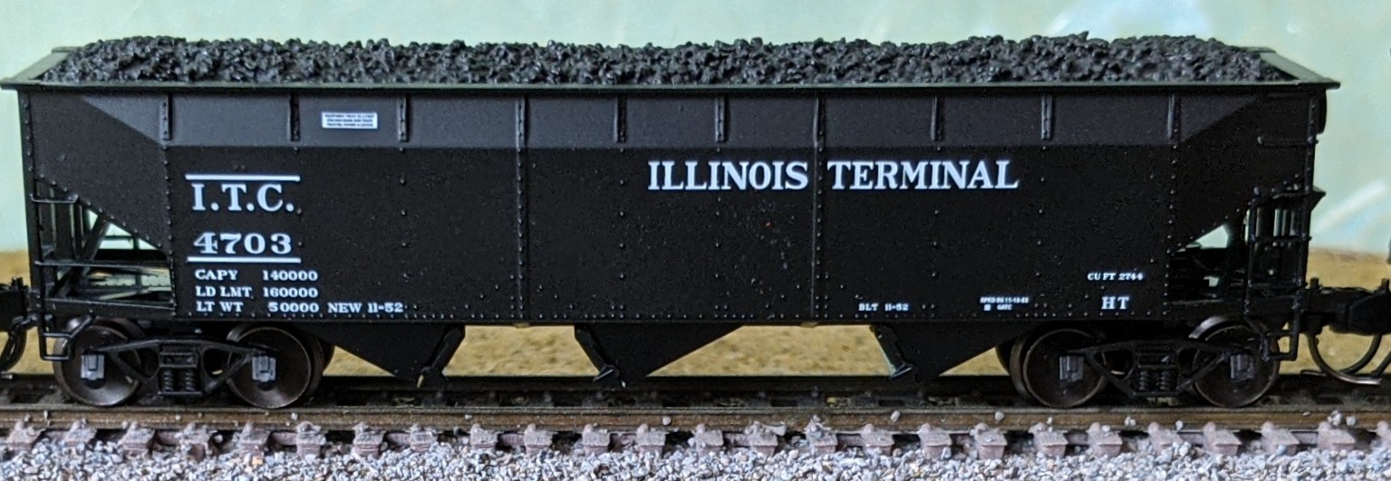 Bluford Shops N 74170 3-Bay Offset Side Hopper Illinois Terminal 'As delivered' ITC #4703