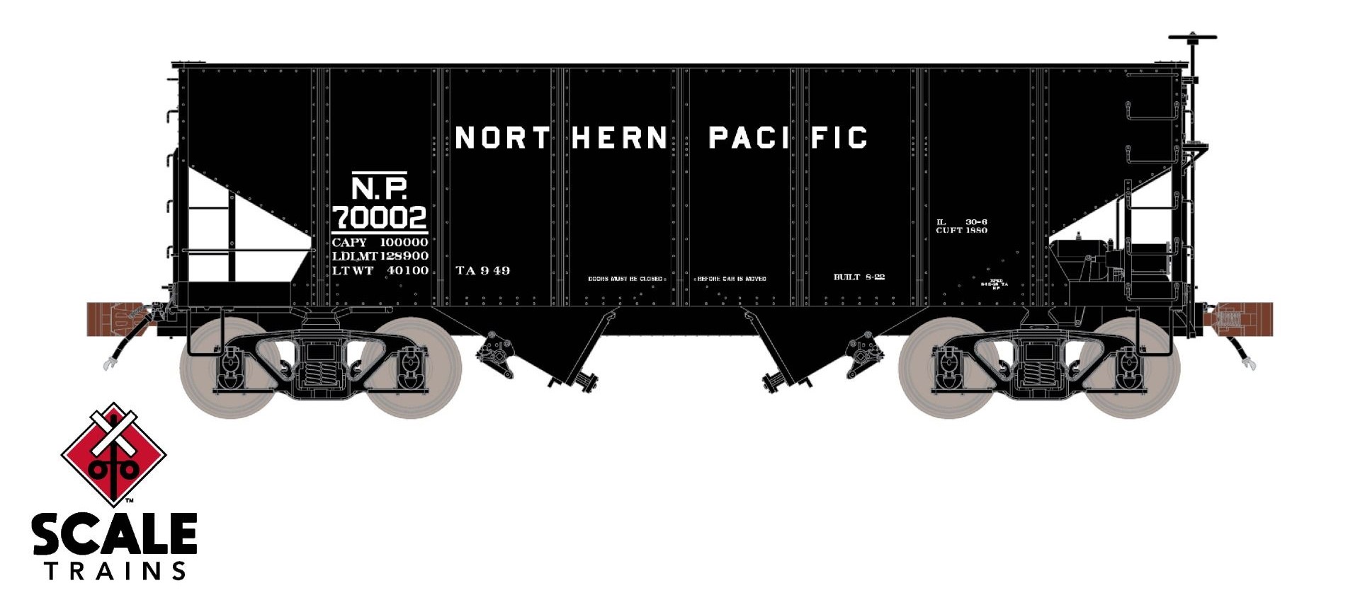 ScaleTrains Fox Valley Models HO SXT15032 USRA 55-Ton 2-Bay Open Hopper Northern Pacific NP #70017