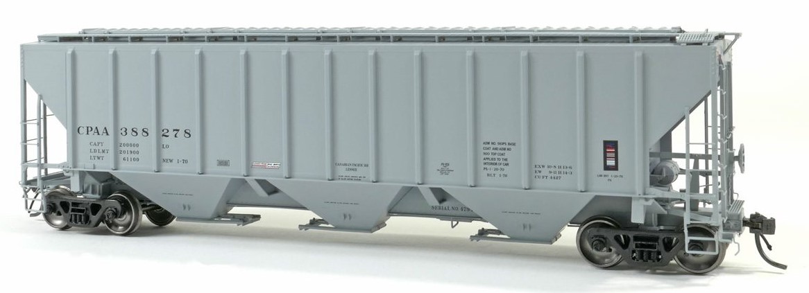 Tangent Scale Models HO 21035-01 Pullman-Standard PS-2 4427 High Side Covered Hopper Canadian Pacific 'NA Delivery 1-1970' CPAA #388152