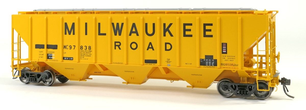 Tangent Scale Models HO 21037-02 Pullman-Standard PS-2 4427 High Side Covered Hopper Wisconsin Central 'Ex-Milwaukee Restencil 1987+' WC #97843