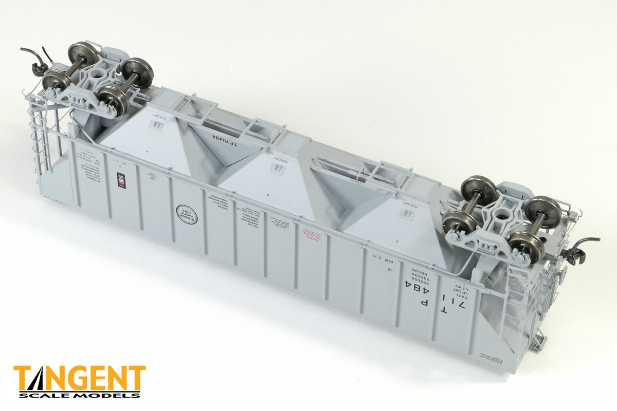 Tangent Scale Models HO 21038-04 Pullman-Standard PS-2 4427 High Side Covered Hopper Texas and Pacific 'Delivery Gray 5-1971' TP #711540