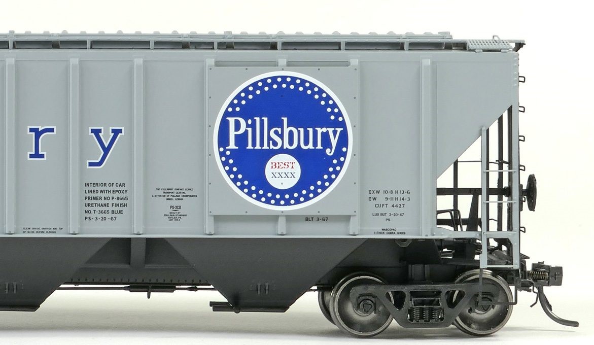 Tangent Scale Models HO 21040-05 Pullman-Standard PS-2 4427 High Side Covered Hopper TLDX 'Delivery Pillsbury 3-1967' TLDX #6771