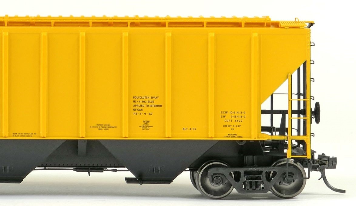 Tangent Scale Models HO 21041-02 Pullman-Standard PS-2 4427 High Side Covered Hopper TLDX 'Delivery Yellow Lease 3-1967' TLDX #6871