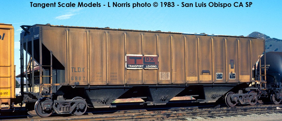 Tangent Scale Models HO 21041-02 Pullman-Standard PS-2 4427 High Side Covered Hopper TLDX 'Delivery Yellow Lease 3-1967' TLDX #6871