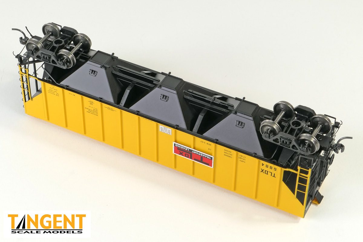 Tangent Scale Models HO 21041-03 Pullman-Standard PS-2 4427 High Side Covered Hopper TLDX 'Delivery Yellow Lease 3-1967' TLDX #6873