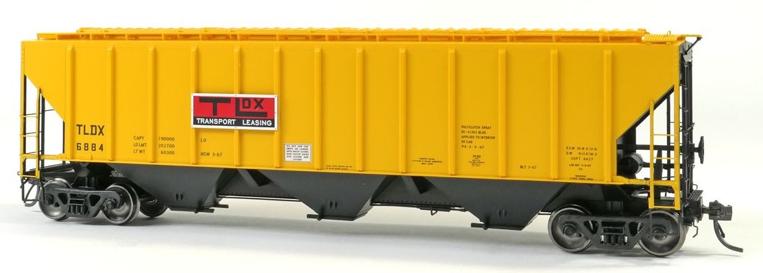 Tangent Scale Models HO 21041-04 Pullman-Standard PS-2 4427 High Side Covered Hopper TLDX 'Delivery Yellow Lease 3-1967' TLDX #6879