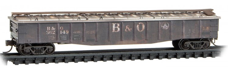 Micro Trains Line N 993 05 069 50' 14-Panel Fixed-End Covered Gondola 2-Pack Weathered B&O 2-Pack - Foam Nest