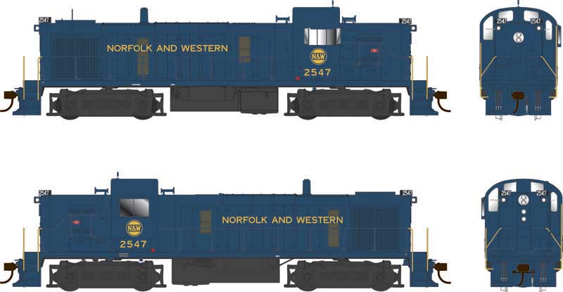 Bowser Executive Line HO 25222 DCC/ESU LokSound V5 Equipped Alco RS3 Phase 3 Locomotive Norfolk & Western N&W #2547