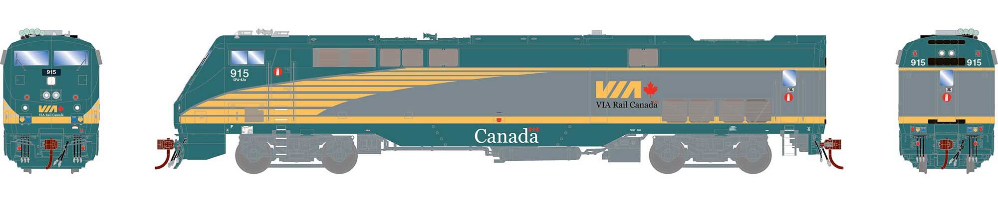 Athearn Genesis HO ATHG81312 DCC/Tsunami 2 Sound Equipped GE AMD103 / P42DC Genesis Locomotive VIA #915