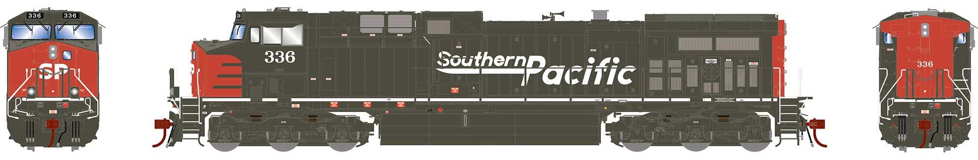 Athearn Genesis 2.0 HO ATHG31558 DCC Ready GE AC4400CW Locomotive Southern Pacific SP #336