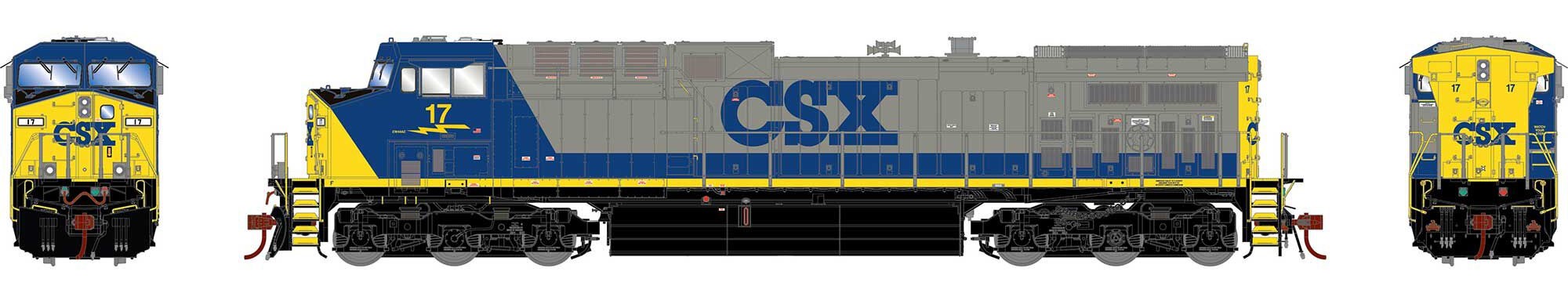 Athearn Genesis 2.0 HO ATHG31651 DCC/Tsunami 2 Sound Equipped GE AC4400CW Locomotive CSX #17